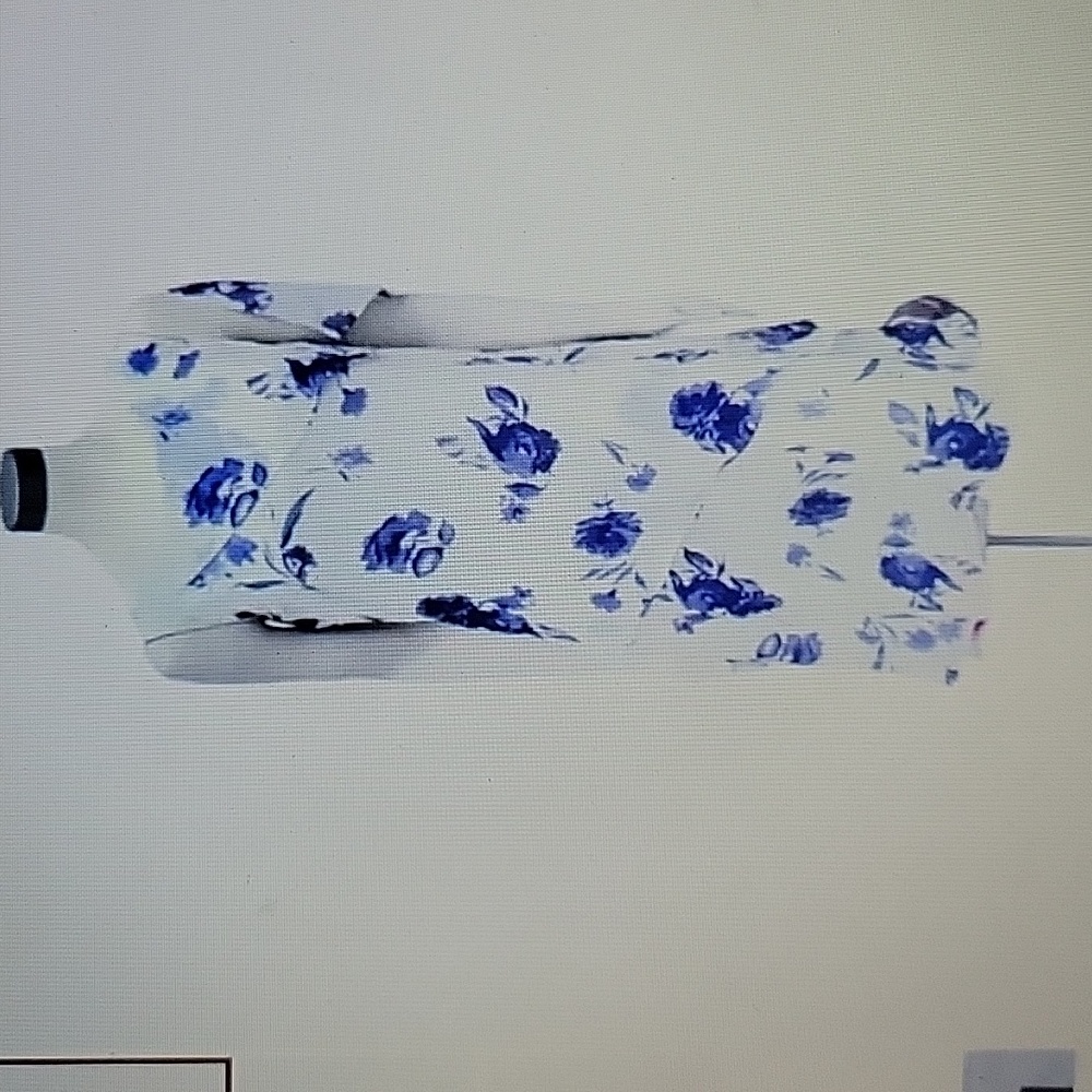 Mary McFadden blue white floral sleeveless layered dress Fully lined Sz XL …EUC - Picture 7 of 10